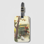 Étiquette À Bagage Pianiste des bois (Devant Vertical)