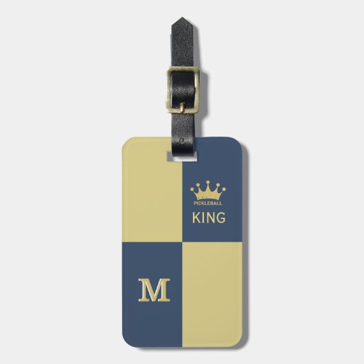 Étiquette À Bagage Pickball Guy King Monogram Nom initial (Devant Vertical)