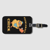 Étiquette À Bagage Pickleball Chick - rétro (Devant Horizontal)