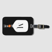 Étiquette À Bagage Pickleball Paddle Love Orange Ball Personnalisé (Devant Horizontal)