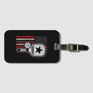 Étiquette À Bagage Pickleball Player - American Flag Pickleball - Pic