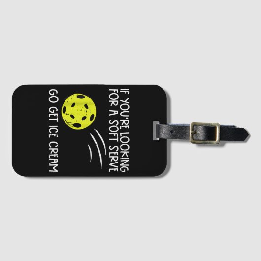 Étiquette À Bagage Pickleball Soft Sert Obtenir Crème Glace Pickle Ba (Devant Horizontal)