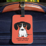 Étiquette À Bagage Piebald Dachshund mignon Chien chiot<br><div class="desc">Balise de bagage de Piebald Dachshund Lover. Chien mignon avec texte personnalisé. Identifiez rapidement votre sac et gardez vos effets personnels correctement étiquetés avec cet accessoire anti-intempéries acrylique pour votre bagage à main ou à l'enregistrement. Fait un cadeau cool pour les amoureux de les chiens plus écologiques.</div>