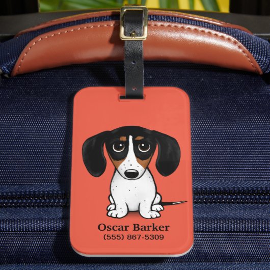 Étiquette À Bagage Piebald Dachshund mignon Chien chiot (Insitu Rectoal 2)
