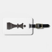 Étiquette À Bagage Pièce d'échecs noire de reine (Devant horizontal)