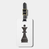 Étiquette À Bagage Pièce d'échecs noire de reine (Devant Vertical)