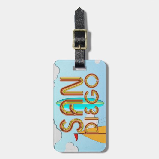 Étiquette À Bagage PIÈCE EN T San Diego (Devant Vertical)