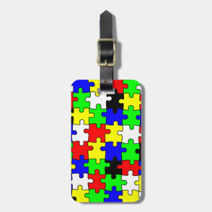 Étiquette À Bagage Pièces de puzzle lumineuses et colorées