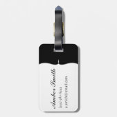 Étiquette À Bagage Pièces d'échecs sur l'échiquier en noir et blanc (Dos Vertical)