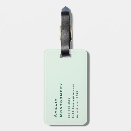 Étiquette À Bagage Pièces en or Lucky Horseshoe et Clover (Dos Vertical)