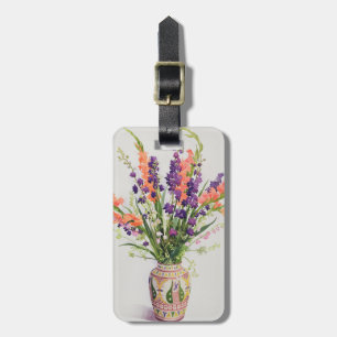 Étiquette À Bagage Pied-d'alouette et Gladioli dans un vase marocain