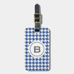 Étiquette À Bagage Pied-de-poule gris classique à la mode avec le
