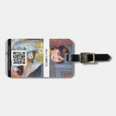 Étiquette À Bagage Pierre-Auguste Renoir - Enfant avec chat - Code QR (Devant horizontal)