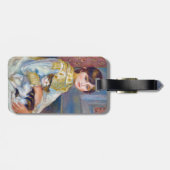 Étiquette À Bagage Pierre-Auguste Renoir - Enfant avec chat - Code QR (Dos horizontal)