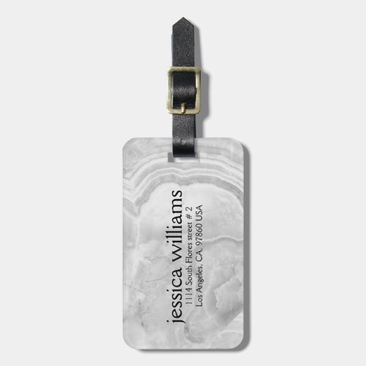 Étiquette À Bagage Pierre de granit gris clair (Devant Vertical)