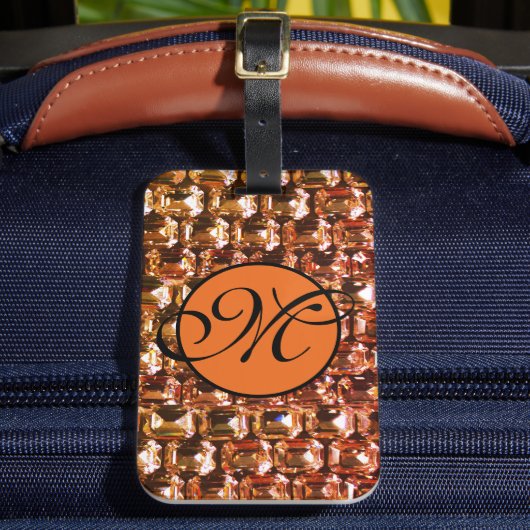 Étiquette À Bagage Pierre jaune de diamant de Rhinestone (Insitu Rectoal 2)