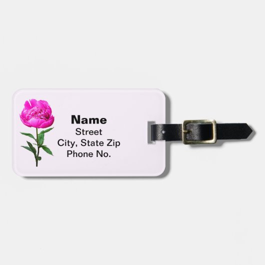 Étiquette À Bagage Pierre rose foncé (Devant horizontal)