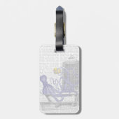 Étiquette À Bagage Pieuvre dans le bain 2 (Dos Vertical)