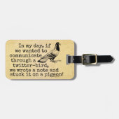 Étiquette À Bagage Pigeon drôle d'oiseau de gazouillement de (Devant horizontal)