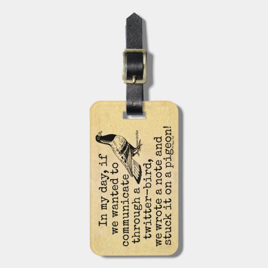 Étiquette À Bagage Pigeon drôle d'oiseau de gazouillement de (Devant Vertical)