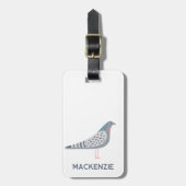 Étiquette À Bagage Pigeon Personnalisé (Devant Vertical)