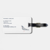 Étiquette À Bagage Pigeon Personnalisé (Dos horizontal)