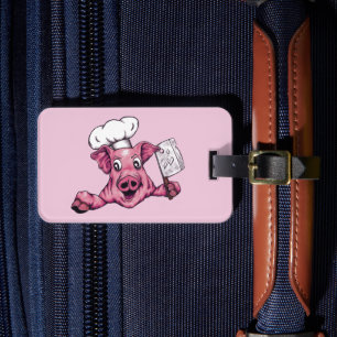Étiquette À Bagage Piggy The Hamiciac Maniac Chef Pig Art Travel