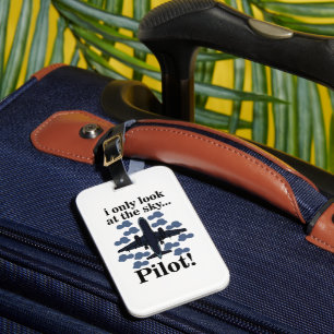 Étiquette À Bagage Pilote Avion Je Ne Regarde Que Le Ciel Pilote