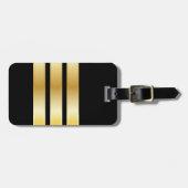 Étiquette À Bagage Pilote de premier officier amusant en uniforme (Devant horizontal)