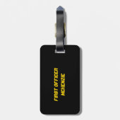 Étiquette À Bagage Pilote de premier officier amusant en uniforme (Dos Vertical)