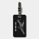 Étiquette À Bagage Pilote fantôme d'avion de chasse (avion (Devant Vertical)