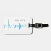 Étiquette À Bagage Pilote rétro-rétro-battement d'avion fréquence Vin (Devant horizontal)