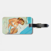 Étiquette À Bagage Pin de coeur de sable (Dos horizontal)