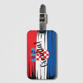 Étiquette À Bagage Pinceau Artistique Drapeau Croatie (Devant Vertical)