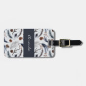 Étiquette À Bagage Pine Cones & Pine Needles Aquarelles Motif (Devant horizontal)