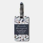 Étiquette À Bagage Pine Cones & Pine Needles Aquarelles Motif (Dos Vertical)