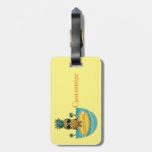 Étiquette À Bagage Pineappa Surfer Dirige Une Vague Thunder_Cove (Dos Vertical)