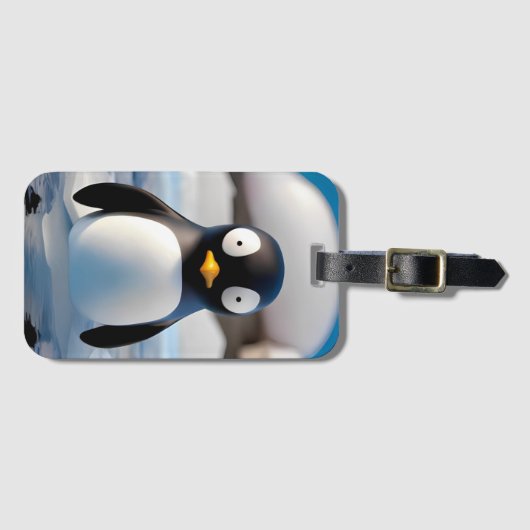 Étiquette À Bagage Pingouin (Devant Horizontal)