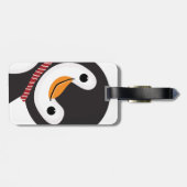 Étiquette À Bagage Pingouin mou réversible avec écusson et signe (Dos horizontal)