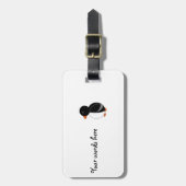 Étiquette À Bagage Pingouin noir (Devant Vertical)