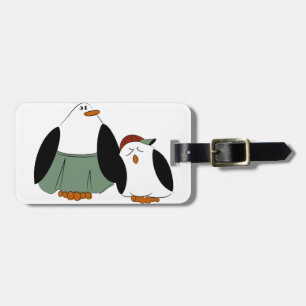 Étiquette À Bagage Pingouins en caricature mignons