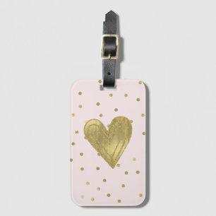 Étiquette À Bagage Pink Blush Gold Sparkt Confetti