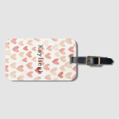 Étiquette À Bagage Pink Cream Hearts (Devant Horizontal)