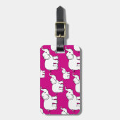 Étiquette À Bagage Pink Cute Animal Pattern Cartoon Elephant Pattern (Devant Vertical)
