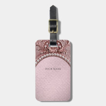 Pink Flower Luggage Tag