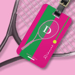 Étiquette À Bagage Pink Girl Sport Tennis Personnalisé<br><div class="desc">Un design si génial et girly à personnaliser avec le nom et l'initiale du joueur de tennis. Une étiquette avec un nom est importante pour plusieurs raisons pratiques lors du voyage. Tout d'abord, il sert de moyen rapide et facile d'identifier vos bagages parmi la mer de sacs similaires dans les...</div>