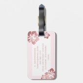 Étiquette À Bagage Pink Hibiscus Rose Gold bagage ID (Dos Vertical)