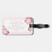 Étiquette À Bagage Pink Hibiscus Rose Gold bagage ID (Dos horizontal)