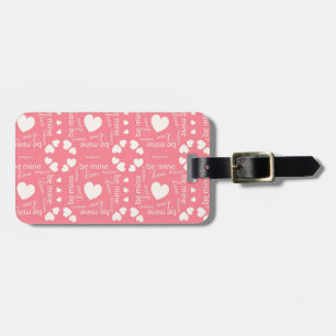 Étiquette À Bagage Pink Love Heart Be Mine