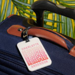 Étiquette À Bagage Pink moderne girly rétro 60's simple demoiselle<br><div class="desc">Vibes de cool des années 60,  rose et rouge girly rétro vibes bachelorette week-end bridesmaid</div>